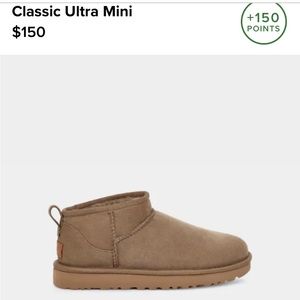 Ugg classic ultra mini in antelope; women’s size 8